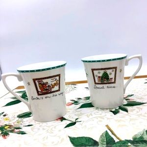 Mikasa China Christmas Coffee Cups Set 2